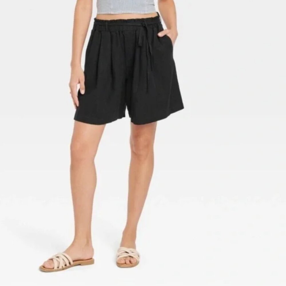 Universal Thread Mid-Rise Linen Pull-On Shorts (S… - image 1